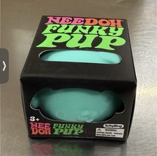 Schylling Nee Doh Funky Pup Squeeze Ball Pet Me Stretchable Turquoise Blue Teal