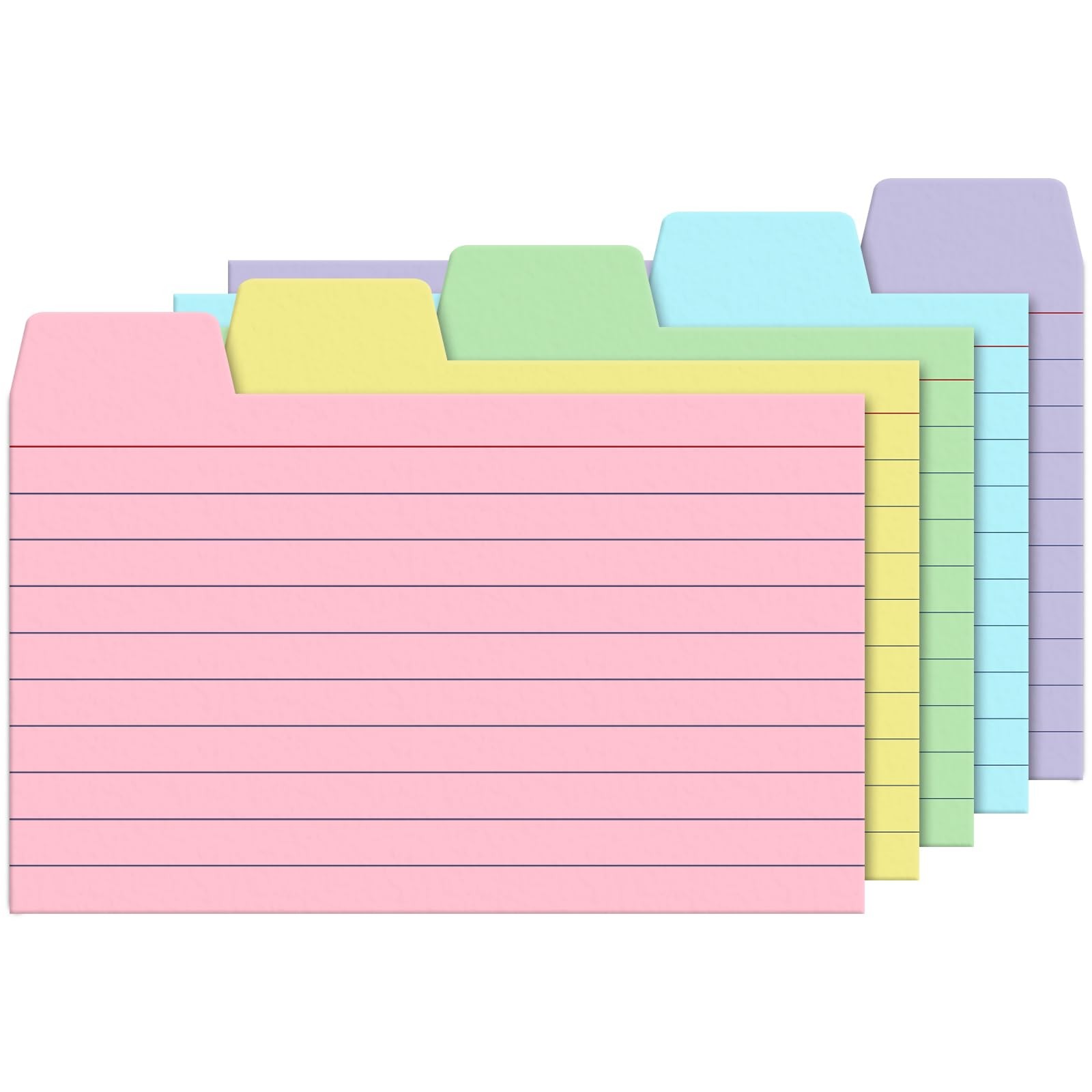 Olivo 3x5 Tabbed Index Card Dividers with Tabs Blank, Colored, 100 Pack
