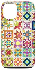Cute Quilt Block Pattern Art Style Case for iPhone 12/12 Pro