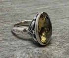 Vintage Ann King Limon Quartz Ring: Sterling Silver Sz10 17G