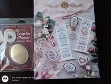 MILL HILL TREASURED CHARMS BOXES  BANNERS CROSS STITCH BK  CREATIVE OVAL CHARM
