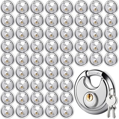 60 Pack Padlocks Alike Keyed, Stainless Steel Pad Locks with Same Key 2-3/4 I...