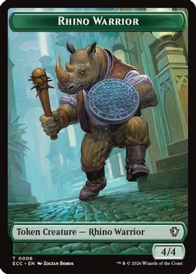 Rhino Warrior // Elemental (0009) Double-Sided Token 6 // 9 Lorwyn Eclipsed NM