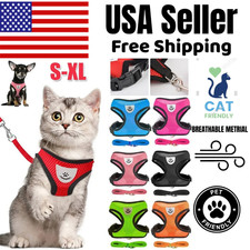 Cat Dog Pet Harness Adjustable Control Vest Dogs Reflective S M L XL Leash