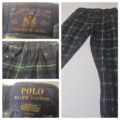Mens Polo Ralph Lauren L ALL OVER PONY Pajama Pants VTG Comfort Casual Rare