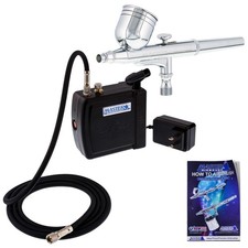 Master Airbrush Multi-Purpose Air Brush Kit with Mini Air Compressor, Gravity...