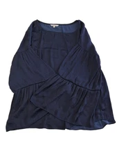 👚 Naked Zebra Women’s Small Blouse – Dark Blue – Bell Sleeves – Flowing Top