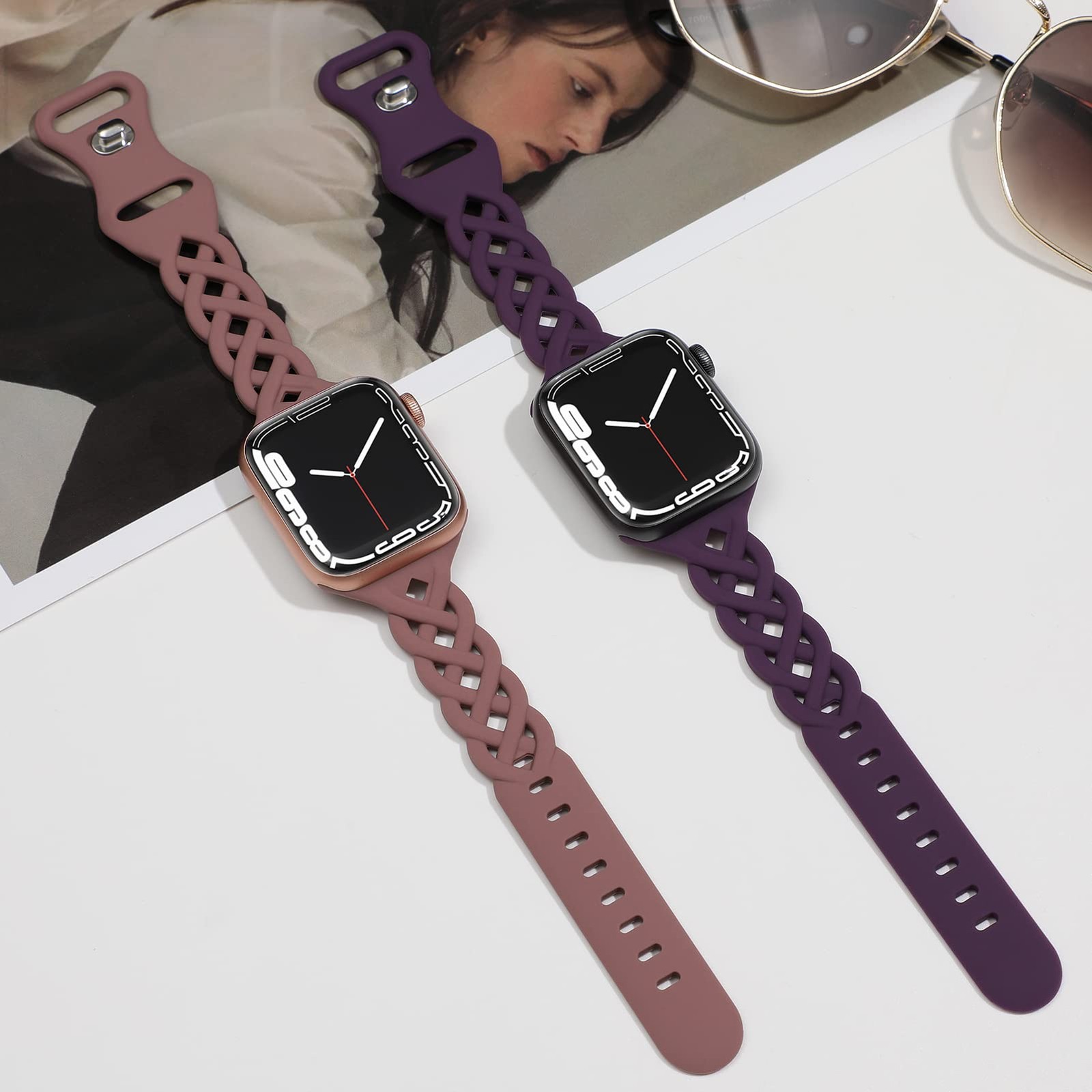 Braided Silicone Bands Compatible with Apple Watc… - image 3