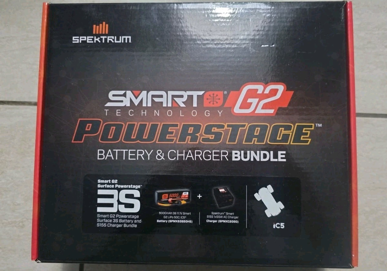 SMART POWERSTAGE 3S SURFACE BUNDLE: G2 5000mAh 3S LiPo IC5 & S155 CHARGER SPEKTR