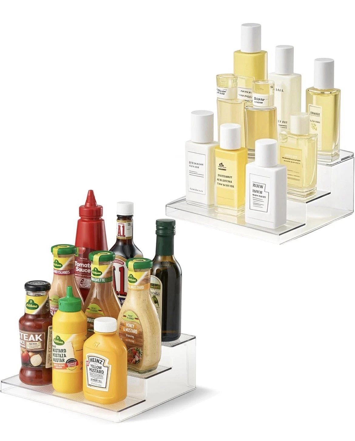 Vacane Clear Spice Rack, 3 Tiered Shelf Spice Organizer for Cabinet