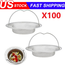 Kitchen Sink Strainer Large Wide Rim 4.5" Stainless Steel Mesh Drain Filter