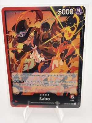 Bandai One Piece CCG Sabo Leader Card OP13-004 5000 Power Special