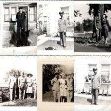 x6 LOT c1940s WWII US Military Snapshot Uniform Photos Navy Sailor WAC Army Vtg