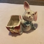 Vintage Pottery Easter Bunny With Carrots  On His Planter Rabbit Planter — photo 7