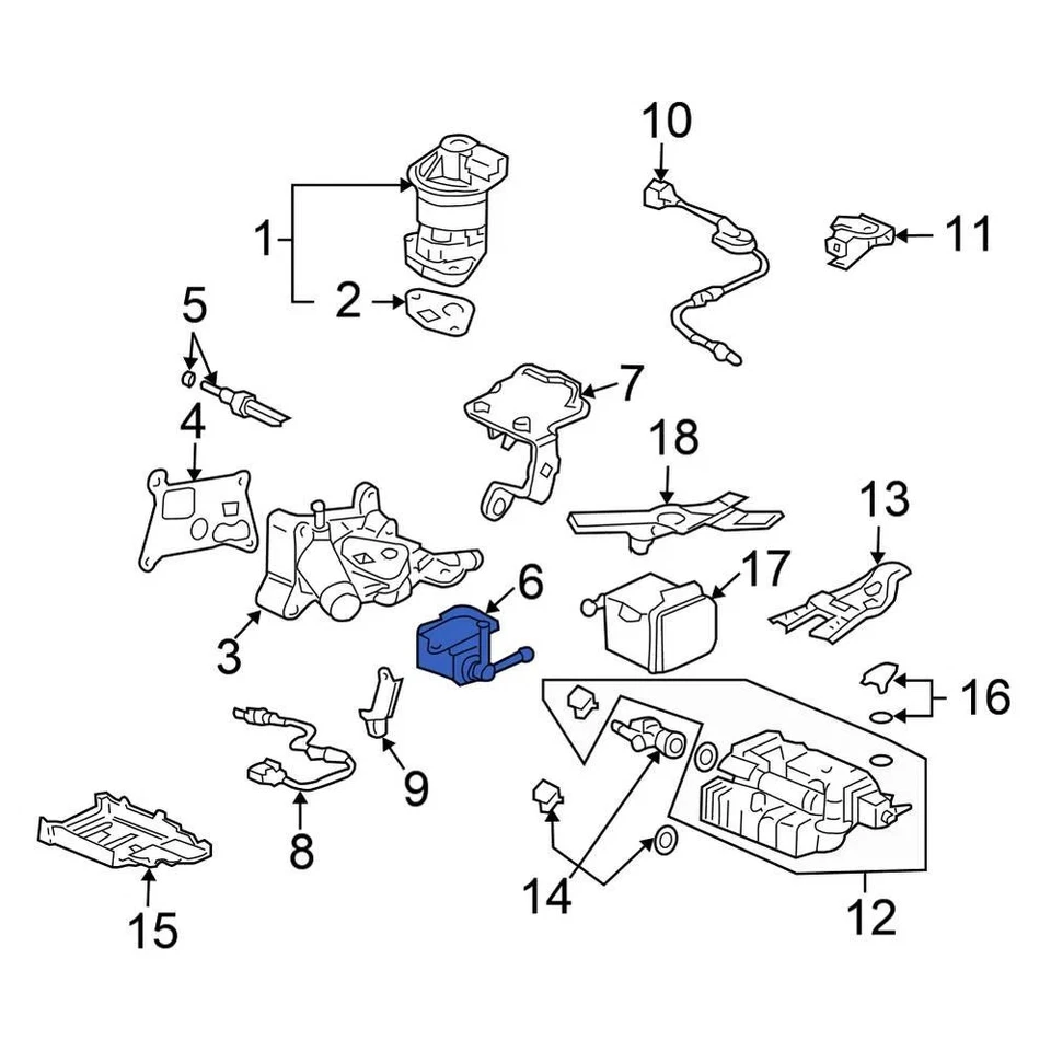 For Honda Accord 2003-2007 Honda 36162RAAA01 Vapor Canister Purge Solenoid Foto 2 de 4