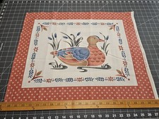 VTG DUCK GOOSE GEESE FABRIC PILLOW PANEL GRAN...