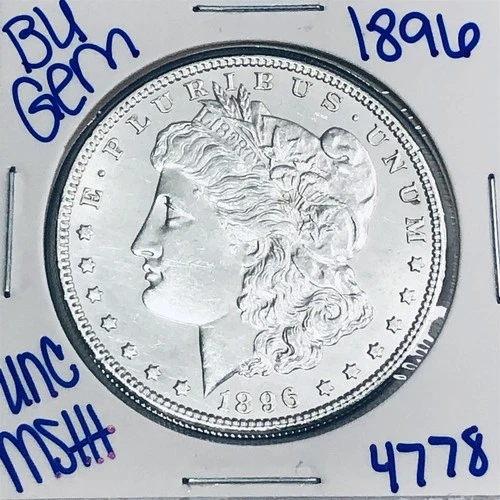 1896 BU UNCIRCULATED MORGAN SILVER DOLLAR AUTHENTIC U.S. MINT FREE SHIPPING 4778