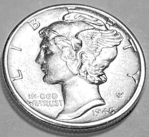 1945 D MERCURY DIME GEM BU No Reserve  *J1916