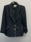 Kelly Bishop Women's Black 2 Piece Skirt Suit Rhinestone Trim Vintage 90s Sz 8 — photo 2