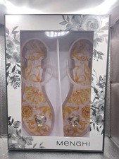 Menghi Sandals with- Size 38 Avorio NEW 