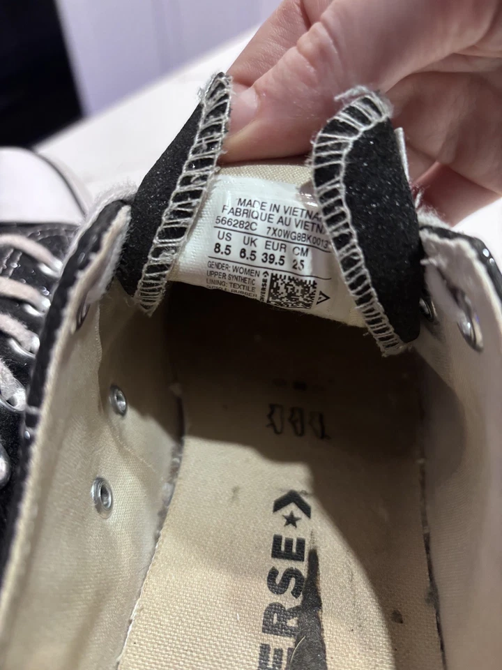 NOVO TÊNIS CONVERSE CT All Star Lift plataforma baixa preto glitter (tamanho 8.5) - Imagem 4 de 4