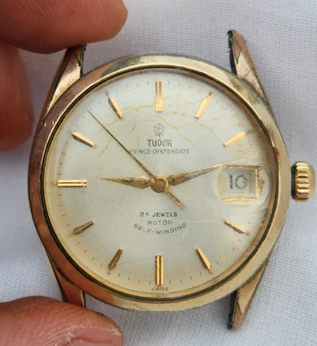 Vintage Tudor by Rolex Oysterdate Small Rose Watch 7966 1960s Running