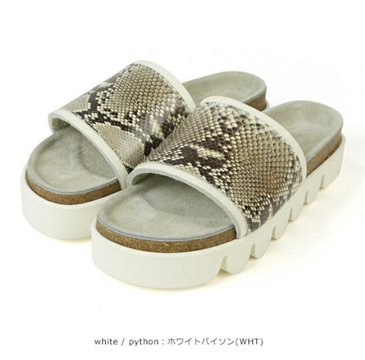 Hender Scheme Kamaboko Sandals Python Pattern Box… - image 1
