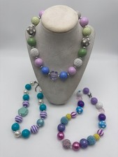 Bubblegum necklaces Girls Set 3 Beaded Chunky Fashion Jewelry