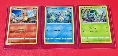 Charmander Bulbasaur Squirtle Starter Set     Pokemon GO TCG 3 Card Set
