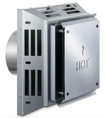 Zonon 4'' x 6-5/8'' Direct Vent Horizontal Square Termination Cap, Heavy Duty Galv
