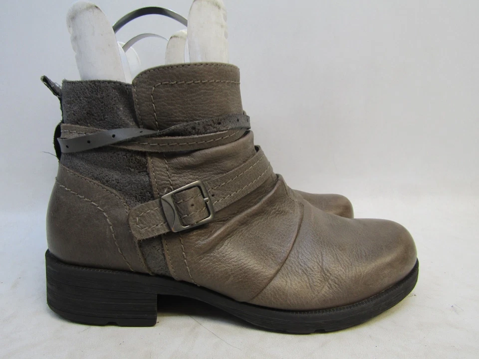 Earth женщин размер 10 W широкий коричневый кожаный пряжки молнии лодыжки модные ботинки ботинок - Изображение 3 из 4