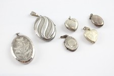 Mixed Grade Silver Pendants Georg Jensen Locket Vintage Engraved x6 (32g)
