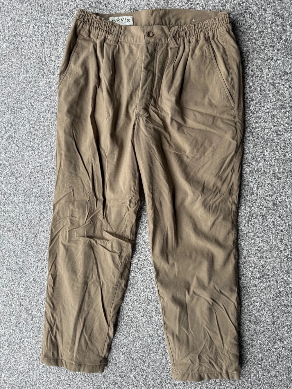 NEW ORVIS MEN'S UNERWADER KHAKI FLEECE PANTS FOR PRO WADERS & OTHERS MENS 34