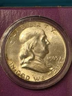 1963 P FRANKLIN HALF DOLLAR  90% SILVER  COIN BRILLIANT UNCIRCULATED IN CAPSULE