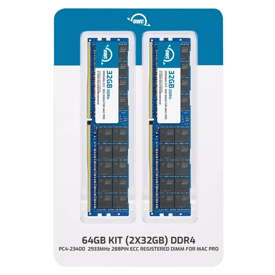 OWC 64 GB (2x32 GB) DDR4 2933 MHz ECC Reg memoria RAM actualización para Mac Pro 2019 Foto 2 de 4