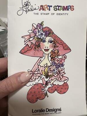 Lorelei lady with flowers stamp