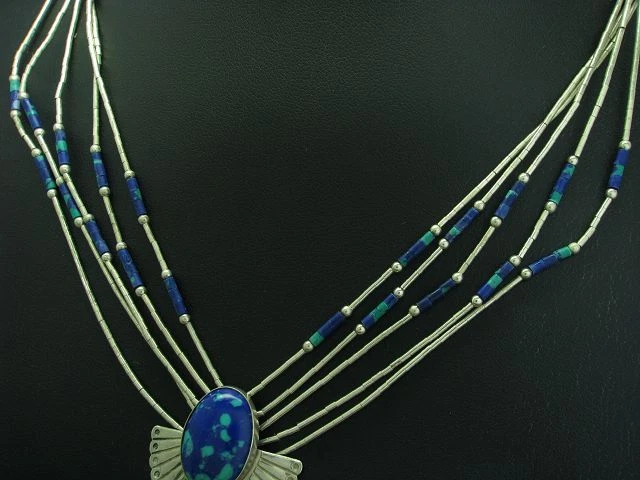 925 Argento Sterling Set Gioielli Con Pietra Ricoperto/Collier & Bracciale / - Immagine 3 di 4