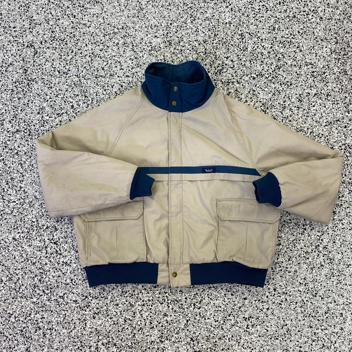 ジャケット・アウター 90S Woolrich Ombre check jacket ASICS 90's Vintage Asics cool rave/track jacket in navy and white