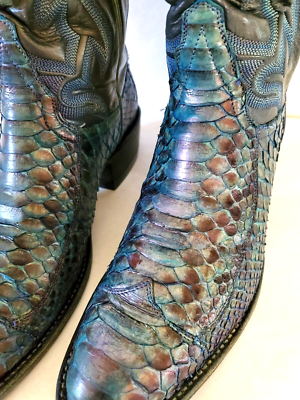 Tony Lama Snake skin python painted rodeo Western Cowboy  display picture 2