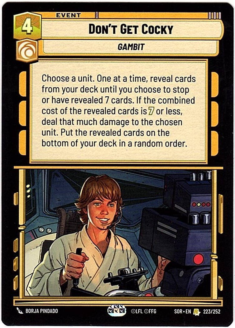 Star Wars Unlimited: Spark of Rebellion Don't Get Cocky (Rare)