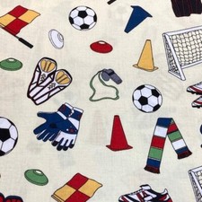 Football Scatter 100% Cotton by the half metre