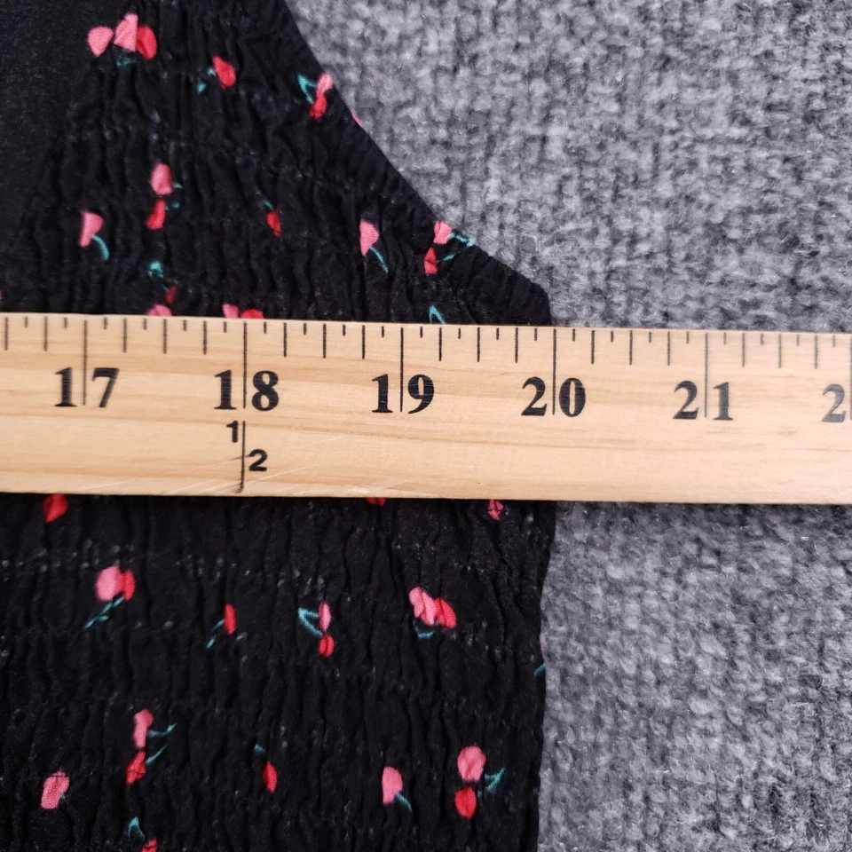 Vestido Croft Barrow para mujer XL negro midi cereza cuello en V sin mangas ajustado línea A Foto 3 de 4