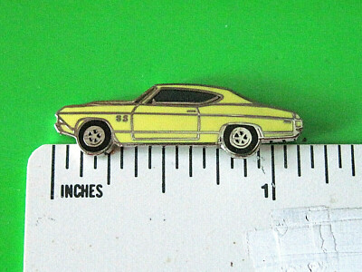 68 1968 Chevrolet CHEVELLE SS - hat pin , tie tac , lapel pin  GIFT BOXD yelo ga