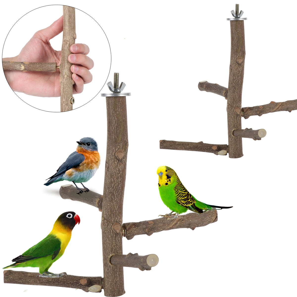 Toys Bird Cage Accessories Wood Bird Perch Bird Toys Natural Bird Perch