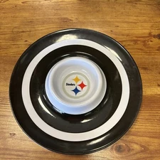 NFL Pittsburg Steelers Chip and Dip Plastic Party Game Day Tray 13 inches