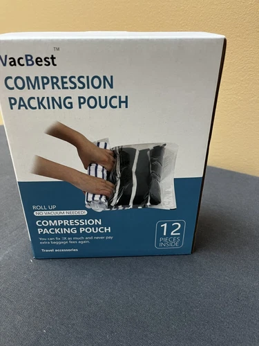 12 Pack Travel Compression Bag 6 X 27.5" x 20" and 6 X 21" x 15" Transparent