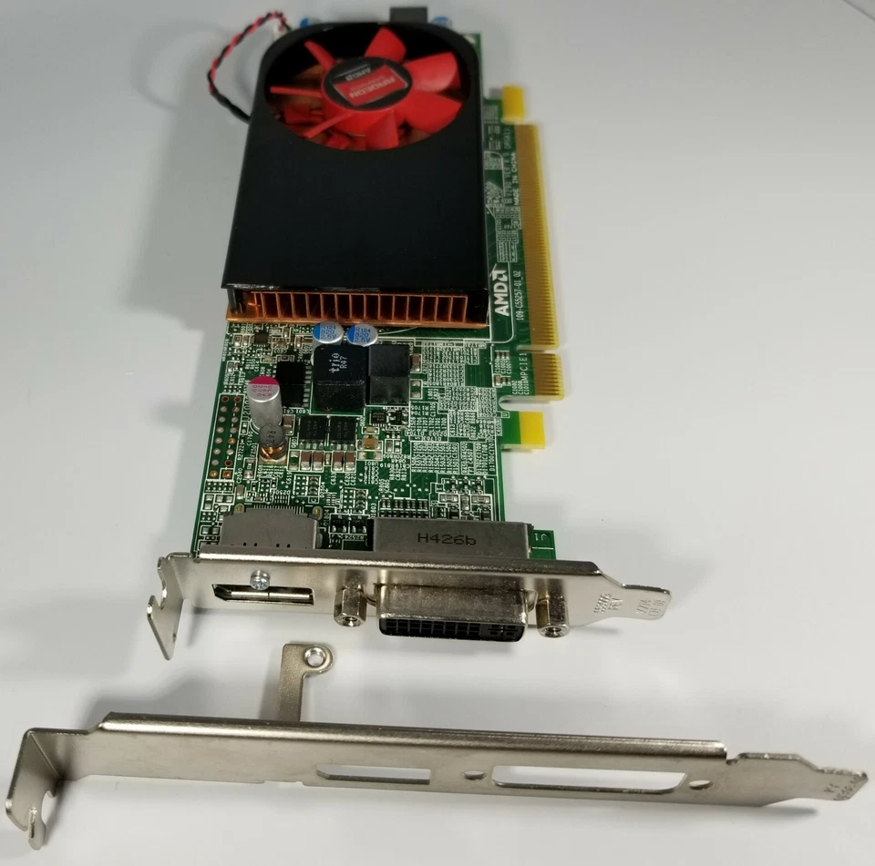 Tarjeta gráfica de video Dell AMD R7 250 2 GB PCIe x16 Windows 10 DVI DisplayPort Foto 2 de 4