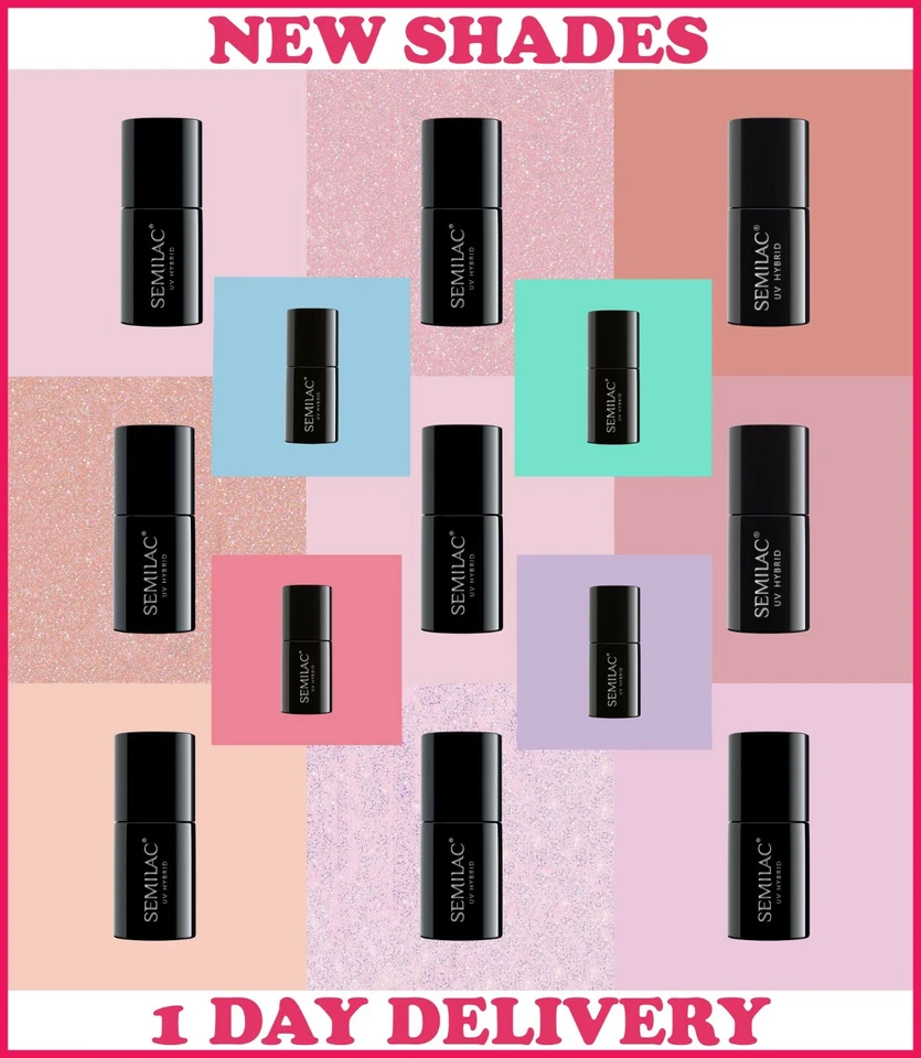 Semilac Gel Nail Polish Soak Off Extend 5in1 Top Base Colour Coat 7ml