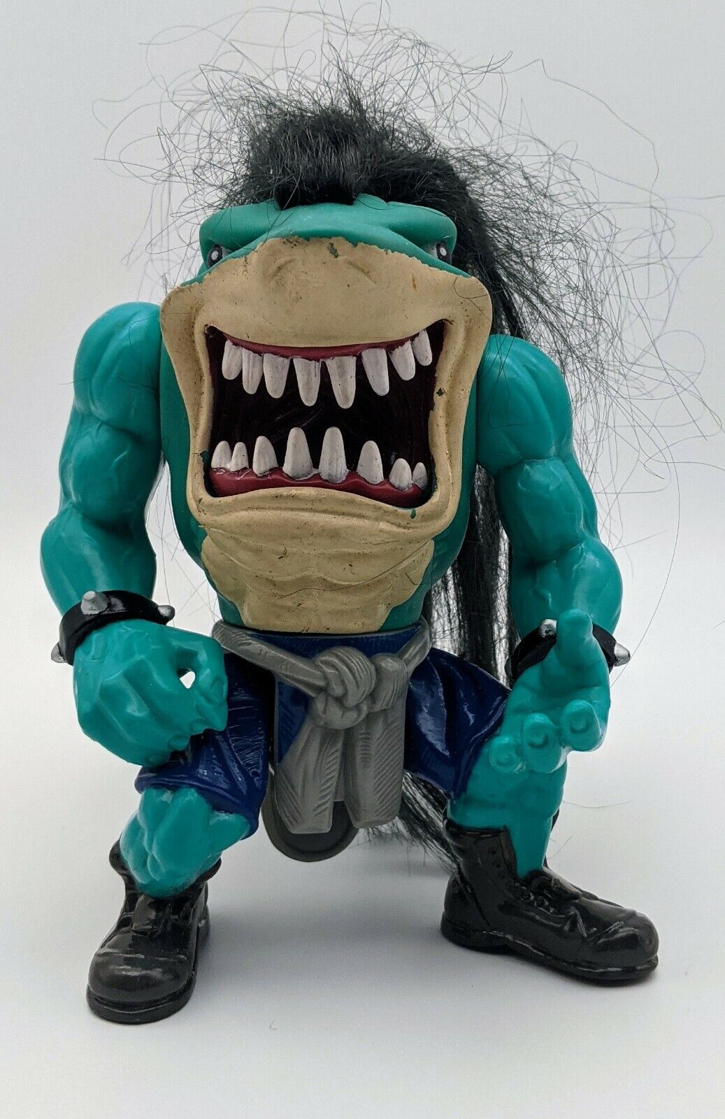 Street Sharks 1995 Rox Action Figure Street Wise Designs Rocker W Hair  AS-IS VTG