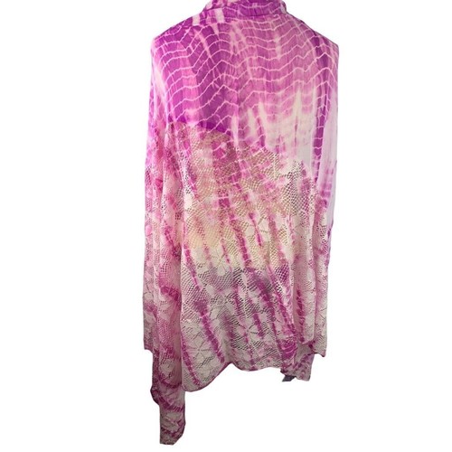 One Size Curations Shawl Lace and Tie Dye Purple Pink New - Picture 7 of 8